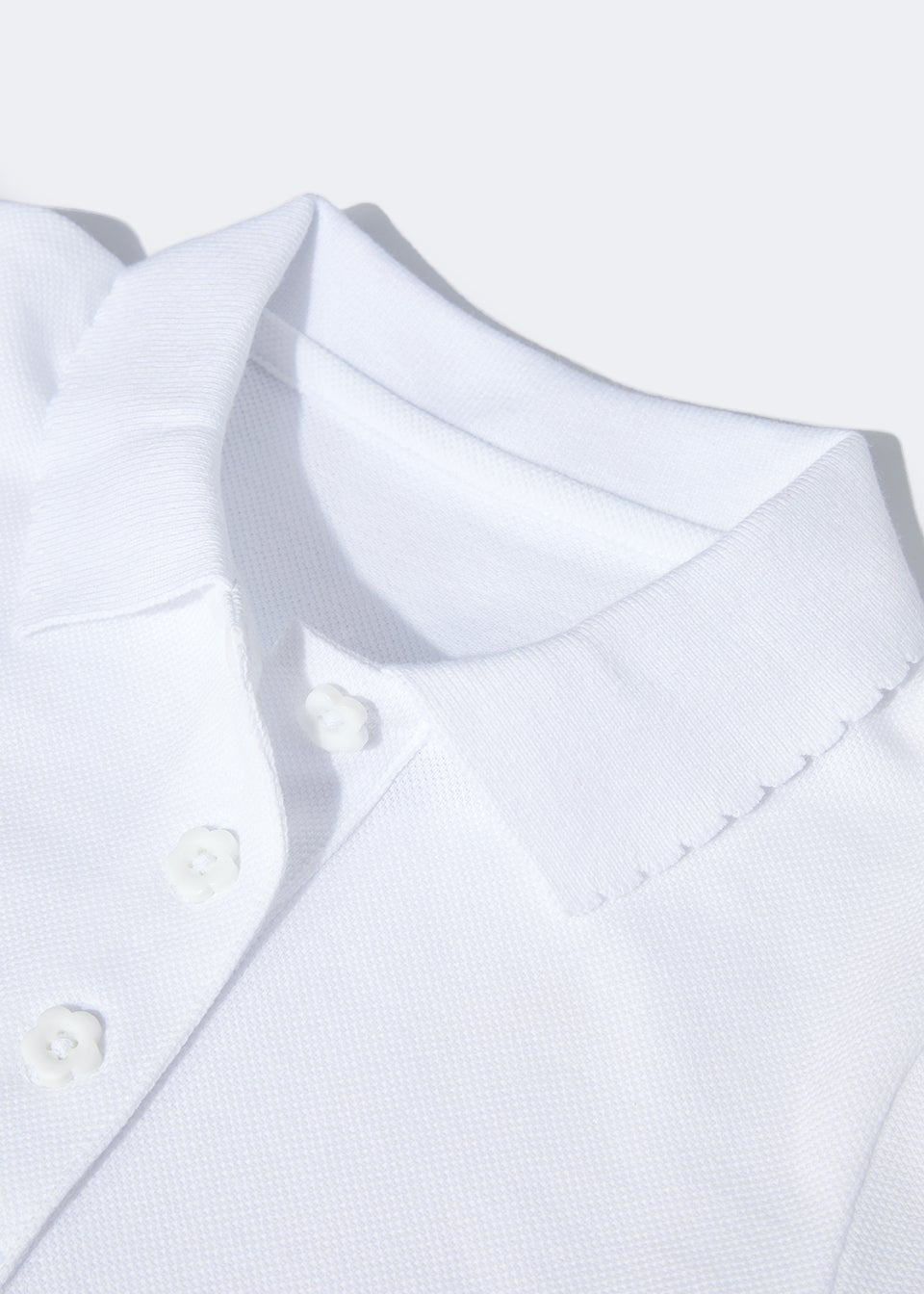 Girls 2 Pack White Scallop Collar School Polo Shirts (4-13yrs)