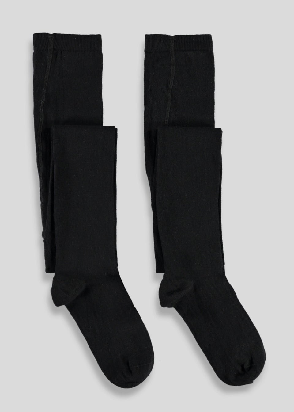 Girls 2 Pack Black Cotton Tights (2-13yrs)