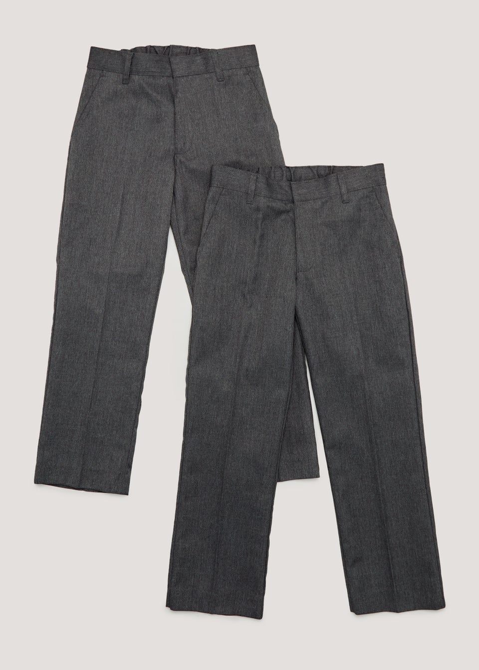 Boys 2 Pack Grey Classic Fit School Trousers (3-13yrs)