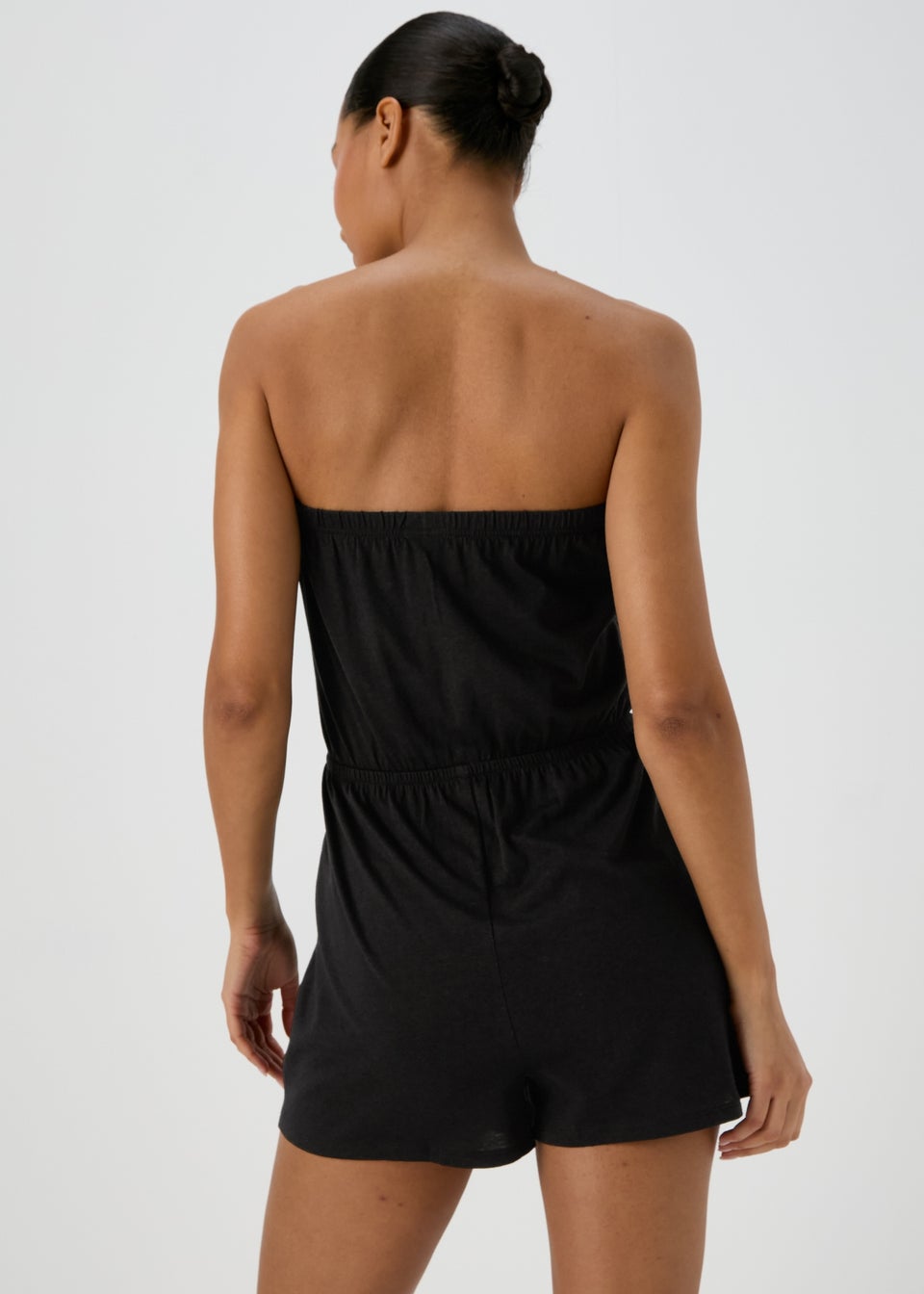 Black Plain Playsuit