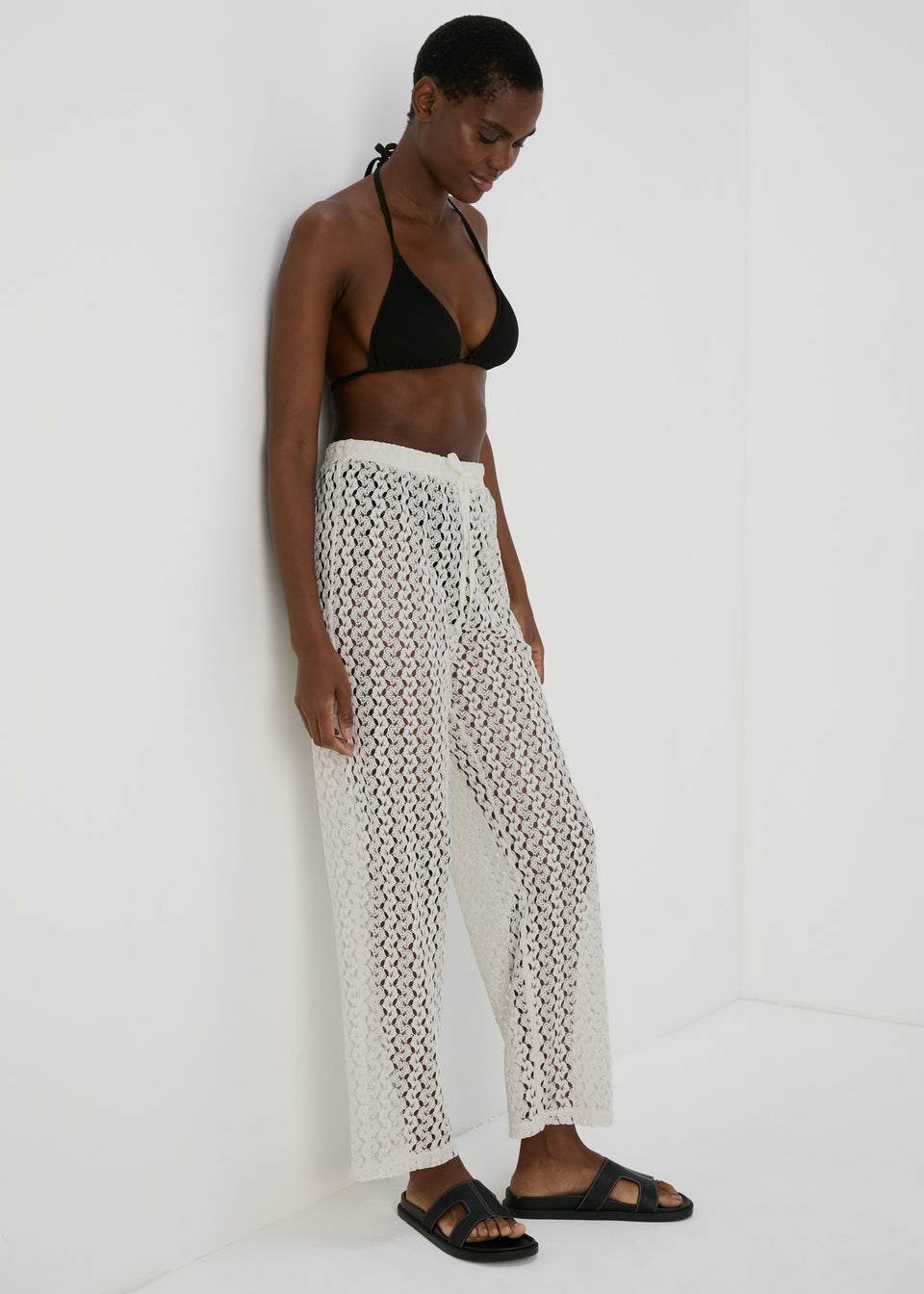 Cream Crochet Trousers