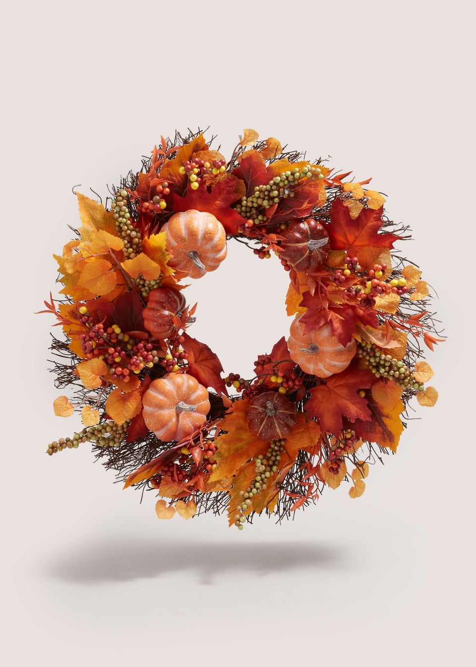 Orange Pumpkin Wreath (61cmx61cmx12cm)