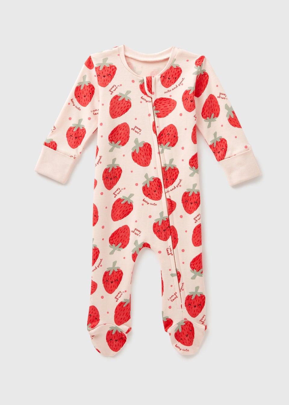 Baby Pink Strawberry Sleepsuit (First Size-18mths)