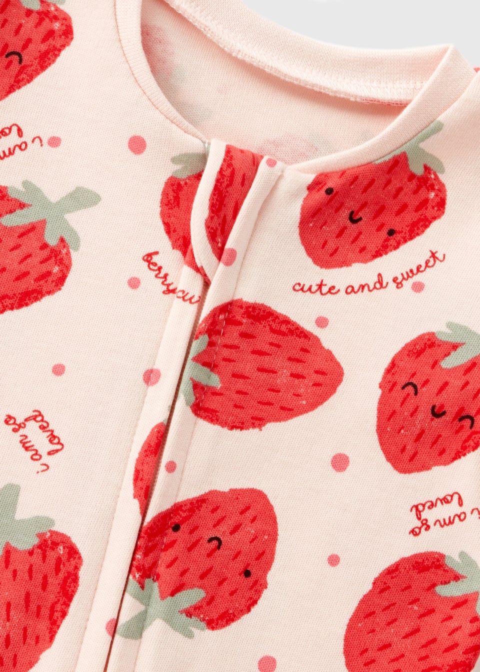 Baby Pink Strawberry Sleepsuit (First Size-18mths)